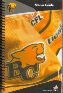2006 British Columbia Lions CFL Football Media Guide  