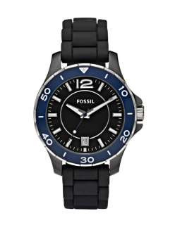 NEW Fossil CE1036 Silicone Black Dial Ceramic Men Watch  