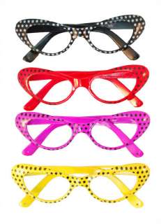 NEW 50s Cateye Cat Eye Polka DOT Glasses Choose Color  