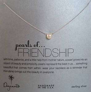 Dogeared Sterling Silver Pearls Of Friendship Necklace  