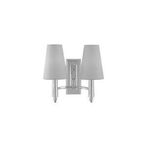 Thomas OBrien Farlane Double Sconce in Antique Nickel with Natural 
