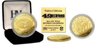   Francisco 49ers 2011 NFC West Division Champions 24KT Gold Coin  