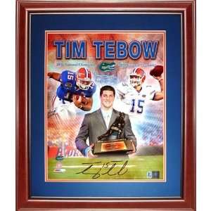Tim Tebow Autographed Florida Gators (Composite Collage) Deluxe Framed 