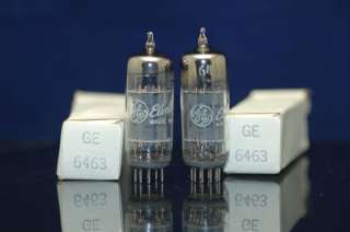 6463 GENERAL ELECTRIC MATCHED PAIR HEADPHONE AMP TUBES  