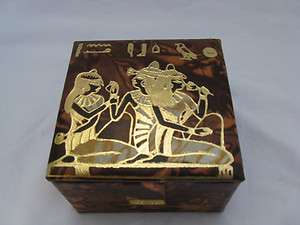 Egyptian Camel Leather Jewelry Box Pharaoh girls 3.75 #132  
