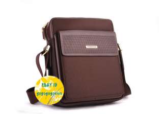 Videng Polo light brown mens cloth and Leather Shoulder Bag messenger 