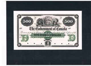 Ultra+++ Rare Large 1862 The Government of Canada $500  