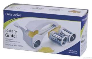 Progressive 3 Drum Rotary Grater Cheese Vegetable Stainless Steel 