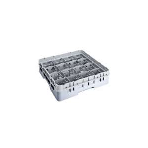  Cambro Camrack Glass Rack, Soft Gray, 16 Compartments 