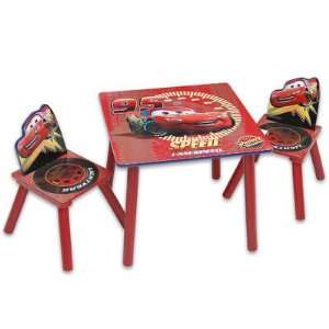  3 Pcs Disney Cars Wooden Table & Chairs Set
