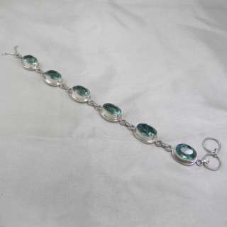 Green Quartz Sterling Silver 925 Bracelet Jewelry  