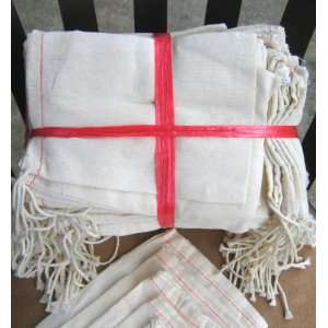    5x8 Cotton Muslin Drawstring Bags, 100 Pack 