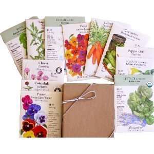 Gift Edible Flowers Vegetable and Herb Seeds in Gift Box 12 Seed 