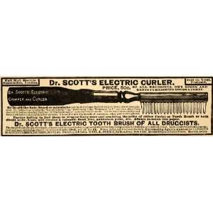  1889 Ad Geo Scott Electric Curler Crimper Products Toothbrush 