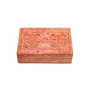   Two Celtic Knots Soapstone Box   4 x 6   From India