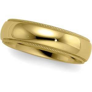   Ring Ring. 06.00 Mm Light Comfort Fit Milgrain Band In 10K Yellowgold