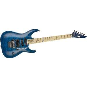  Esp Ltd Mh 103 Quilted Maple Electric Guitar See Thru Blue 