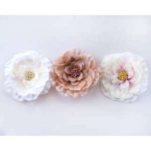  Camellia Brooch Pin (neutrals) By Shine Trim   White Arts 