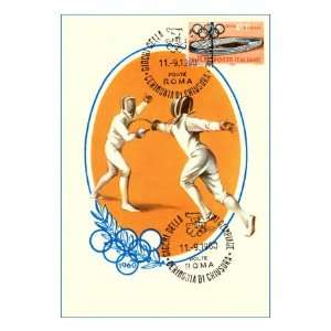 Olympic Fencing, 1960 Giclee Poster Print, 24x32