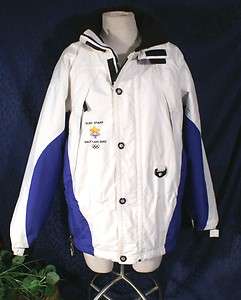   White & Blue MARKER 2002 SLC Olympic Torch Relay Ski Jacket S  
