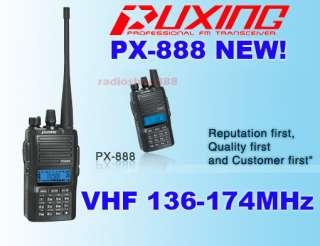 PUXING PX 888D VHF 136~174MHz CTCSS,DCS ,5W Li ion 1200mah) Build in 