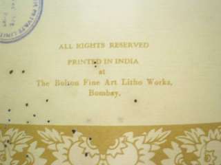 BHAGAVAD GITA LITHO HINDU GOD Rare Antique Book India ILLUSTRATED 