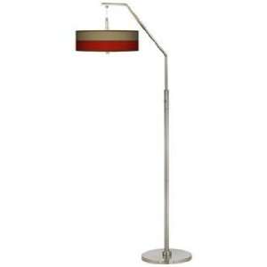  Empire Red Giclee Shade Arc Floor Lamp