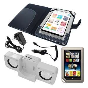 Premium New Black Leather Case with Clear Screen Protector + Folding 