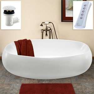 70 Olivia Oval Acrylic Freestanding Air Bathtub   No Overflow or 