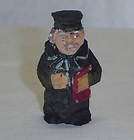 Vintage Wood Carved Jewish Rabbi Man Figurine Miniature Carving
