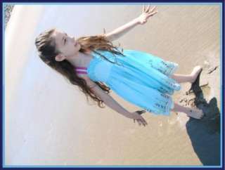 Little Joules Frill Seekers Light House Dress Sky Blue Ruffle Beach 