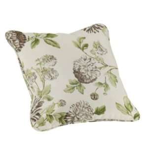  Outdoor Piped Throw Pillow   20 inch Square Sanibel Floral 