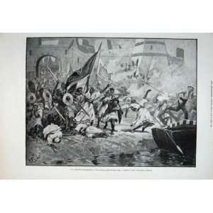  Soudanese Garrison Attack Military Show 1894 Old Print 