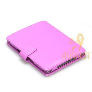 KINDLE 4 LIGHT PURPLE GENUINE LEATHER COVER CASE WITH LED READING 