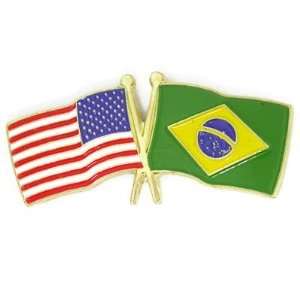  USA & Brazil Flag Pin Jewelry