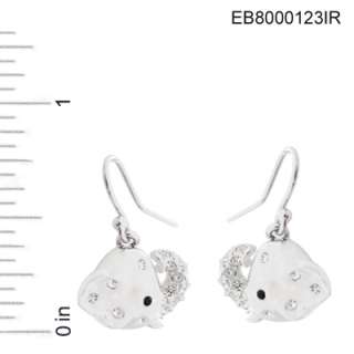 pair of adorable animal charm drop earrings detailing with encrusted 
