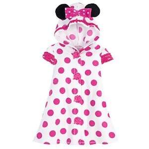  Minnie Mouse Pink Polka Dot Terry Cloth Hooded Swimsuit 