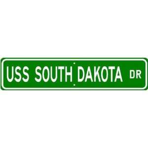 USS SOUTH DAKOTA BB 57 Street Sign   Navy  Sports 