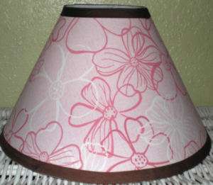 Lamp Shade mw ROXY FLIRT Pink Brown Hibiscus Girls Kids  