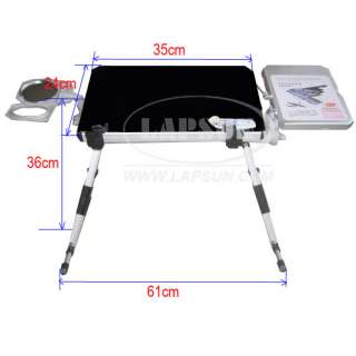 Laptop Desk Notebook Stand Table w Tray Mouse Pad Black  