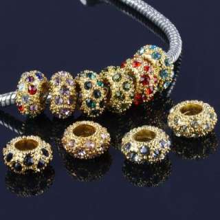 20X RESIN CLEAR CRYSTAL BIG HOLE CHARM BEAD TO NECKLACE  