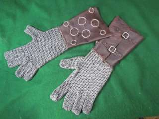   Leather Gauntlet Gloves * Fit up to Large Hand*   19 Get Medieval