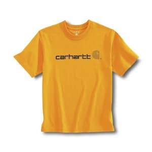  Carhartt Boys Short Sleeve Logo T Shirt (Yellow)   S 