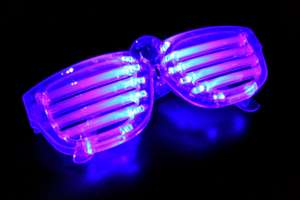   Shuffle Slotted Shutter LED Flashing Shades Light Up Glasses DJ Club