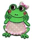 pRiMiTiVe Wool Felt Penny Rug Applique Lot~Green Frogs~Toads~