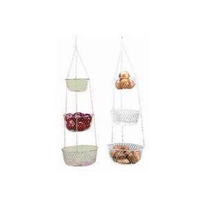 Tier Hanging Baskets Fruits and Vegetables, GREEN, Kitchen Decor or 