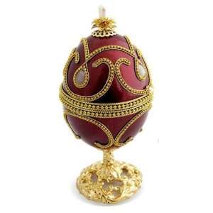  Gold Plated Goose Egg with Regal Wine Red Color 