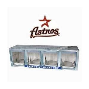  Hunter Houston Astros 14oz Executive Glass Set (4 Pack 