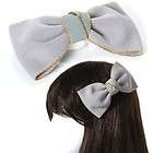 HR143NV Hand made Fabric Bow Ribbon Accent Hair Clip LOVELY Hair 