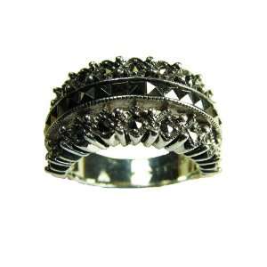 Judith Jack Sterling Silver Marcasite Ring Size 6 1/2